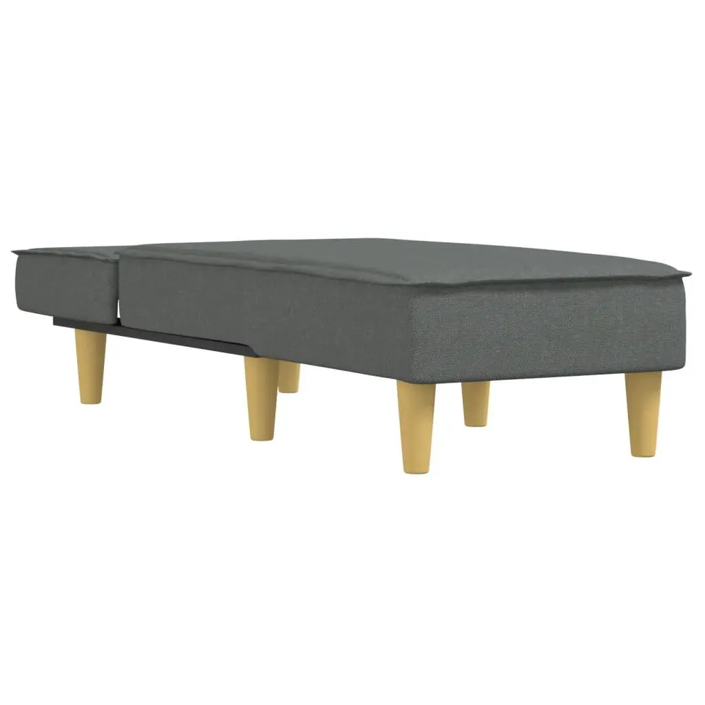 Chaise Longue for Living Room Dark Grey Fabric Convertible 3 Positions