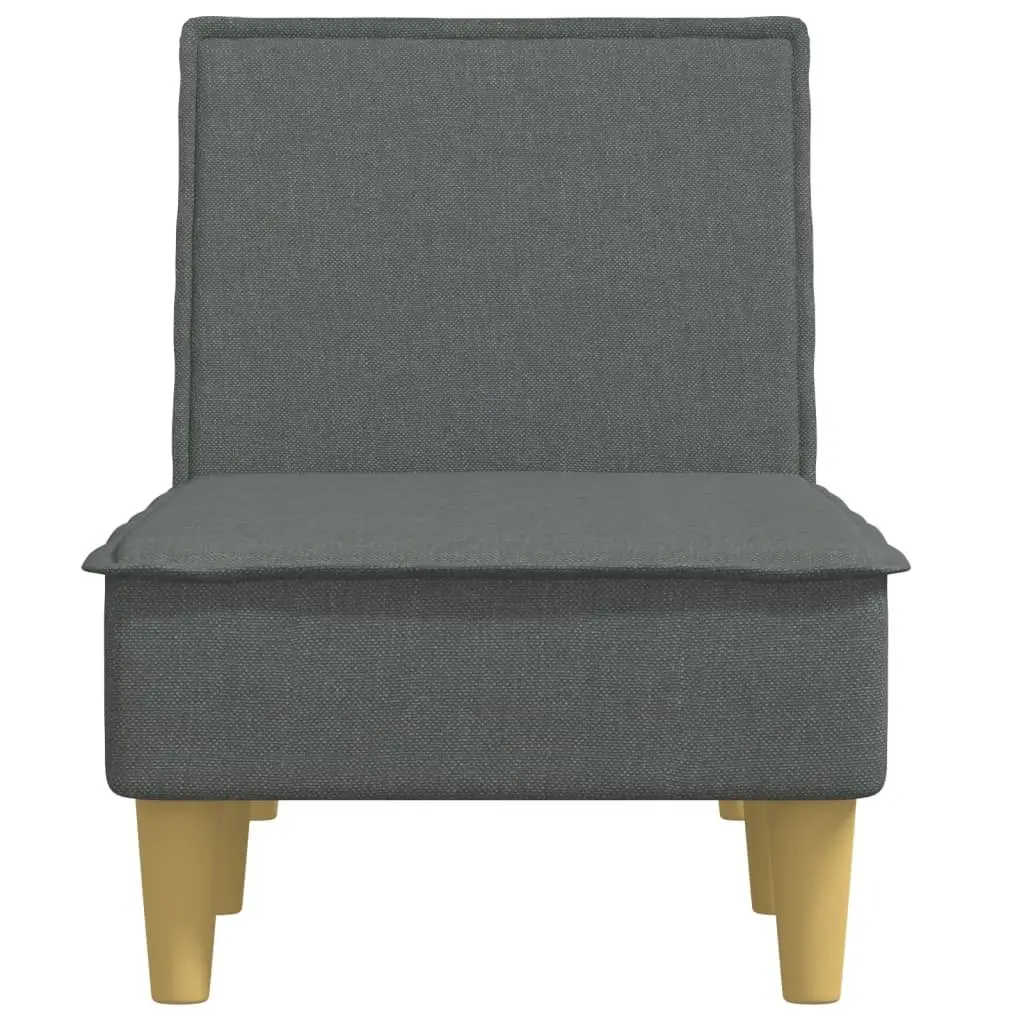 Chaise Longue for Living Room Dark Grey Fabric Convertible 3 Positions