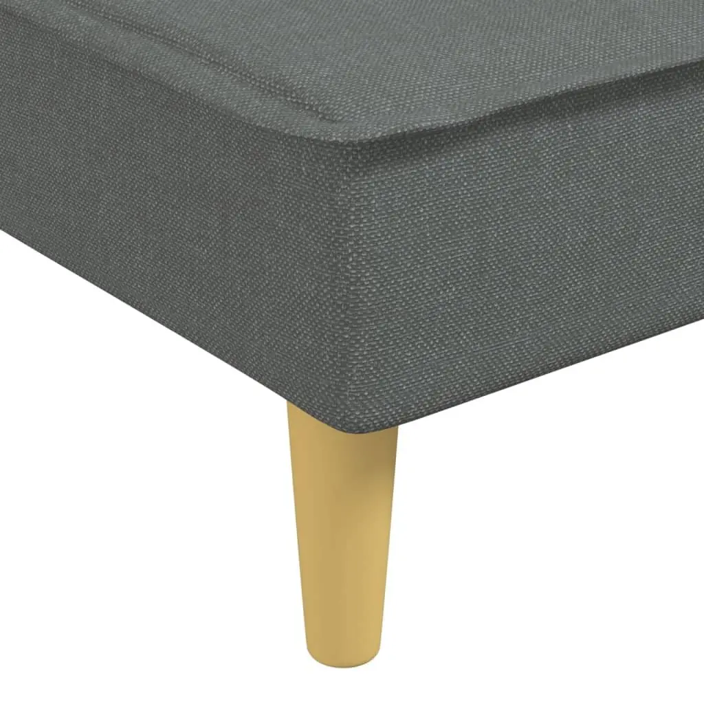 Chaise Longue for Living Room Dark Grey Fabric Convertible 3 Positions
