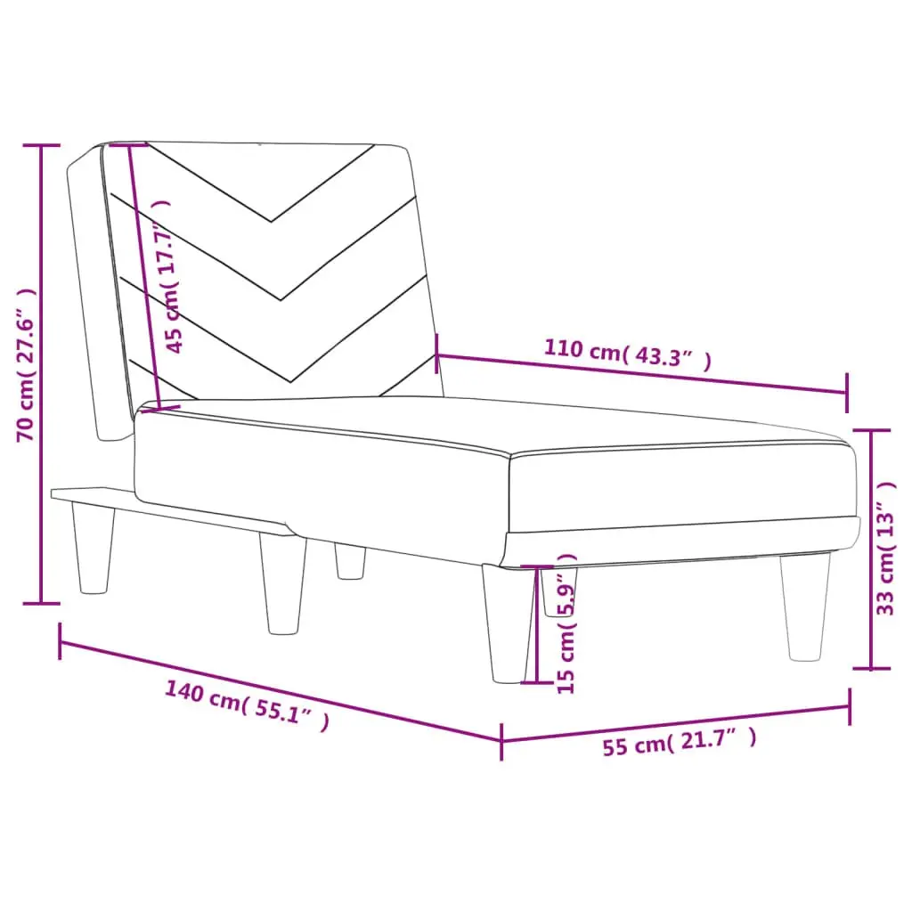 Chaise Longue Reclining Lounge Chair