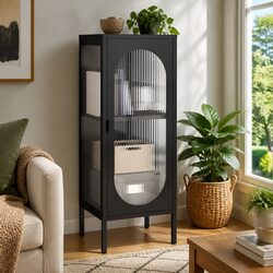 Specifications of Black Glass Steel Sideboard Cabinet