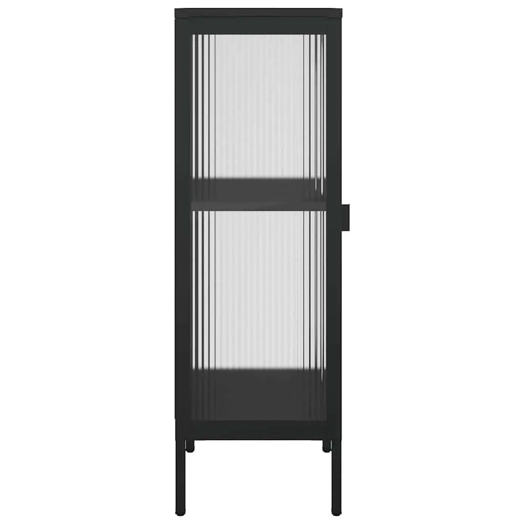 Black Glass Steel Sideboard Cabinet