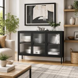Specifications of Black Sideboard Cabinet 105x35x70 cm