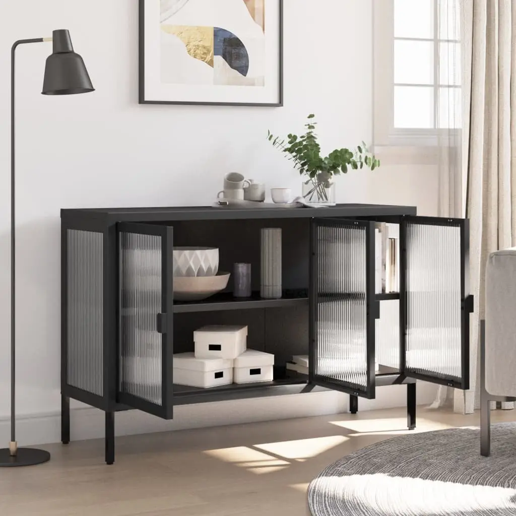 Black Sideboard Cabinet 105x35x70 cm