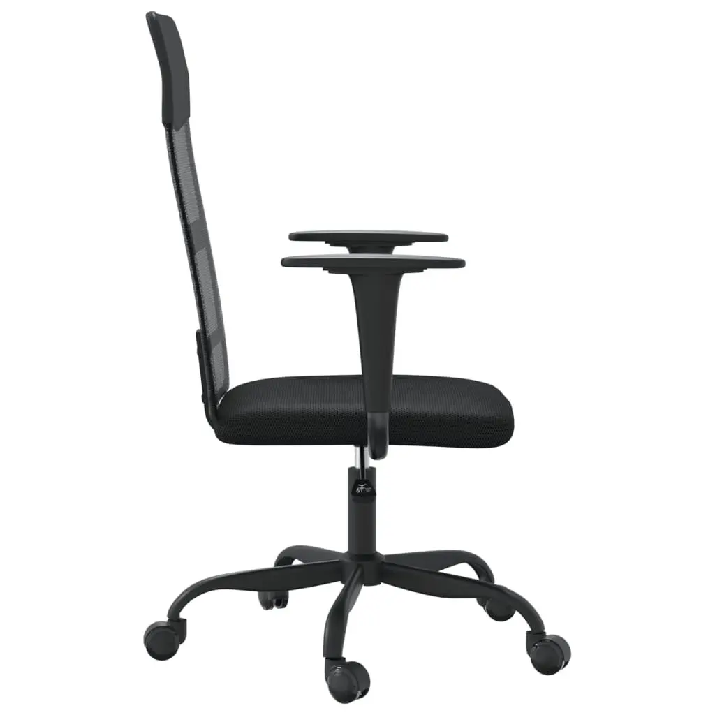 Office Chair Height Adjustable Black Mesh Fabric Faux Leather Swivel Desk Seat