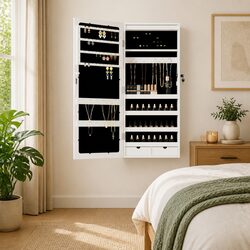 Specifications of Wall-Mounted Mirror Jewellery Cabinet with LED