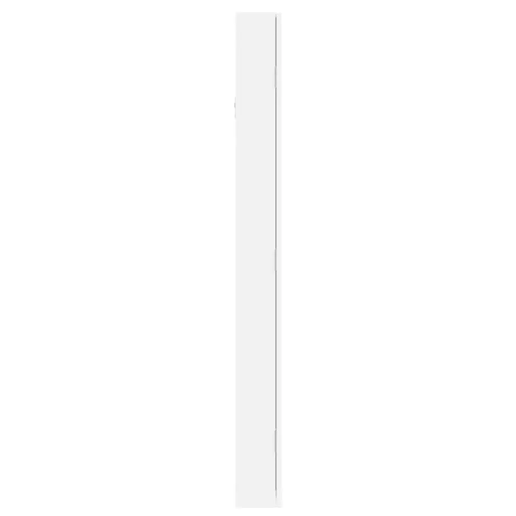 Wall Mounted Mirror Jewellery Cabinet for Storage Organiser with LED Lights White