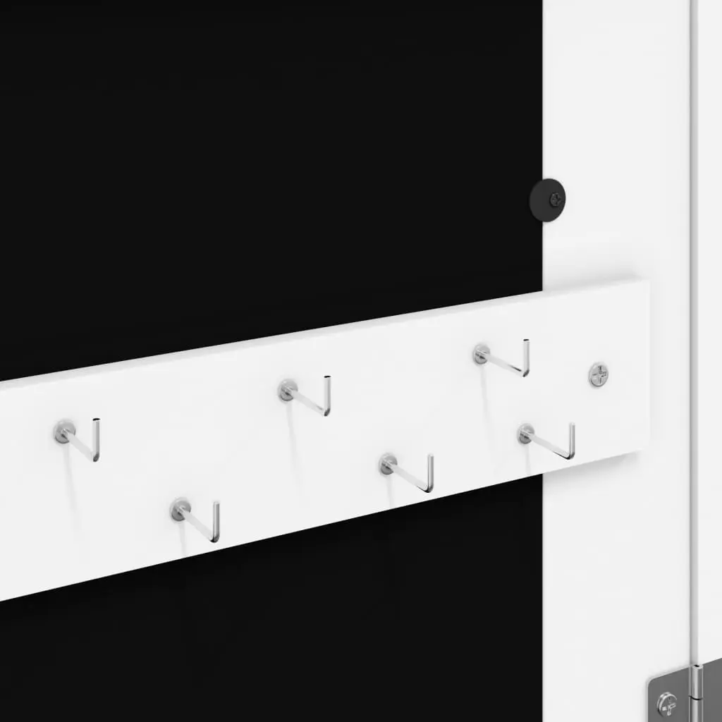 Jewellery Storage Cabinet with Full Length Mirror and LED Lights for Wall Mounting White