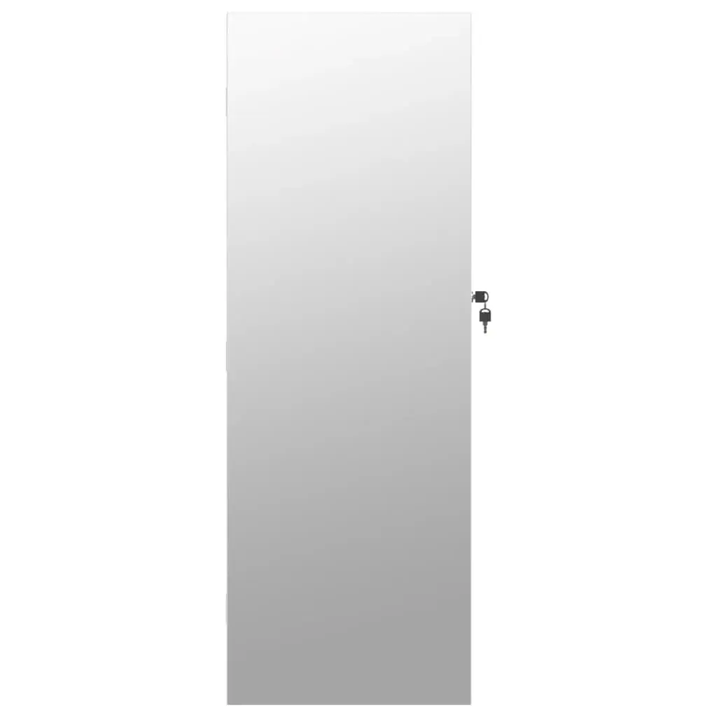 Jewellery Storage Cabinet with Full Length Mirror and LED Lights for Wall Mounting White