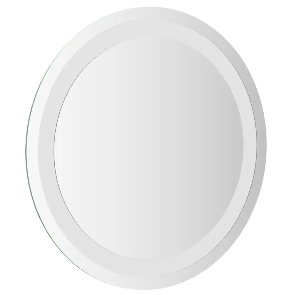 Round LED Mirror for Bathroom 40cm Waterproof Wall Mount with Integrated Ambient Lighting