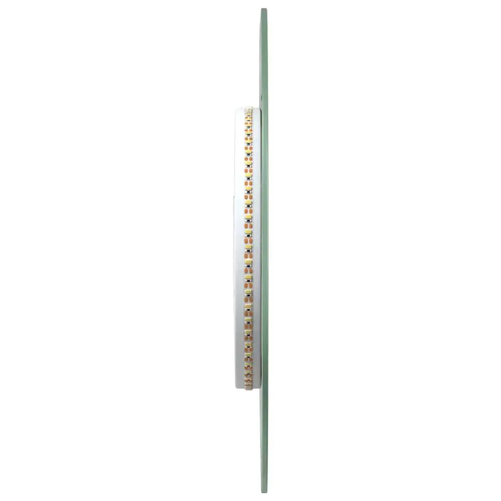 Round LED Mirror for Bathroom 40cm Waterproof Wall Mount with Integrated Ambient Lighting