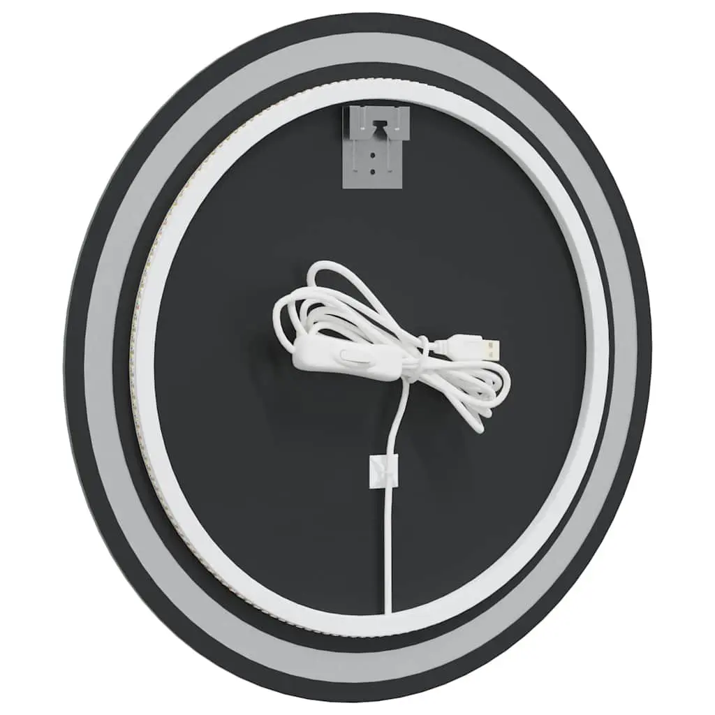 60cm Round LED Bathroom Mirror with USB Power Supply