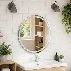 LED Bathroom Mirror 70cm Round Wall Mount Illuminated Vanity Light Decor