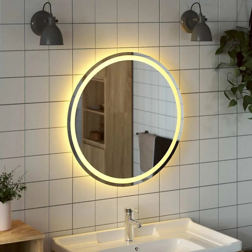 70cm Round LED Mirror with USB Power for Bathrooms