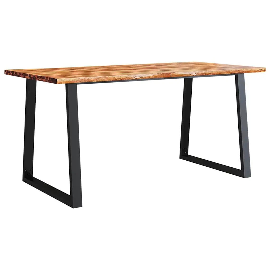 Dining Table Kitchen Room 160x80x75 cm Live Edge Solid Wood Brown