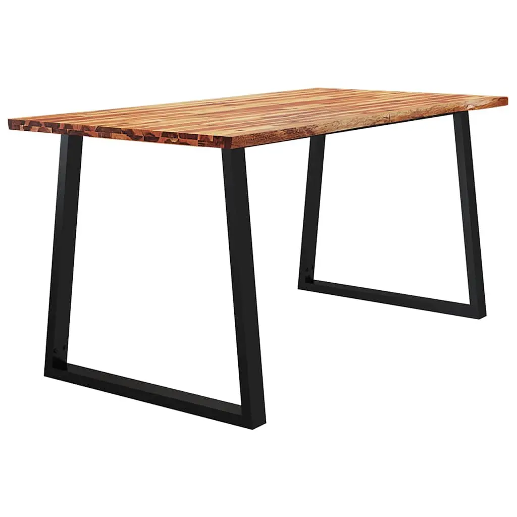 Dining Table Kitchen Room 160x80x75 cm Live Edge Solid Wood Brown