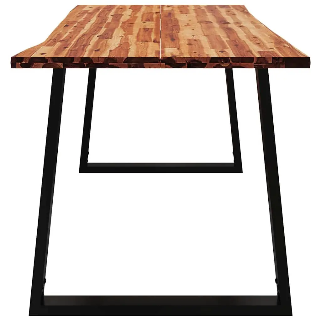 Dining Table Kitchen Room 160x80x75 cm Live Edge Solid Wood Brown