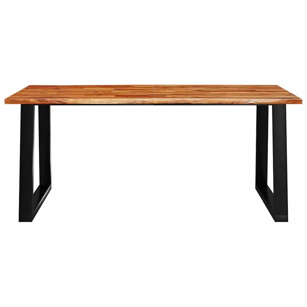Dining Table 180x90x75 cm Live Edge Solid Wood Acacia Kitchen Room Furniture