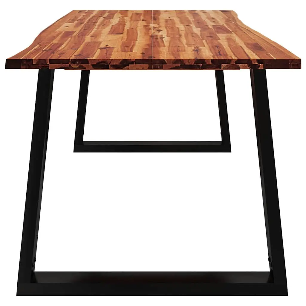 Dining Table 180x90x75 cm Live Edge Solid Wood Acacia Kitchen Room Furniture