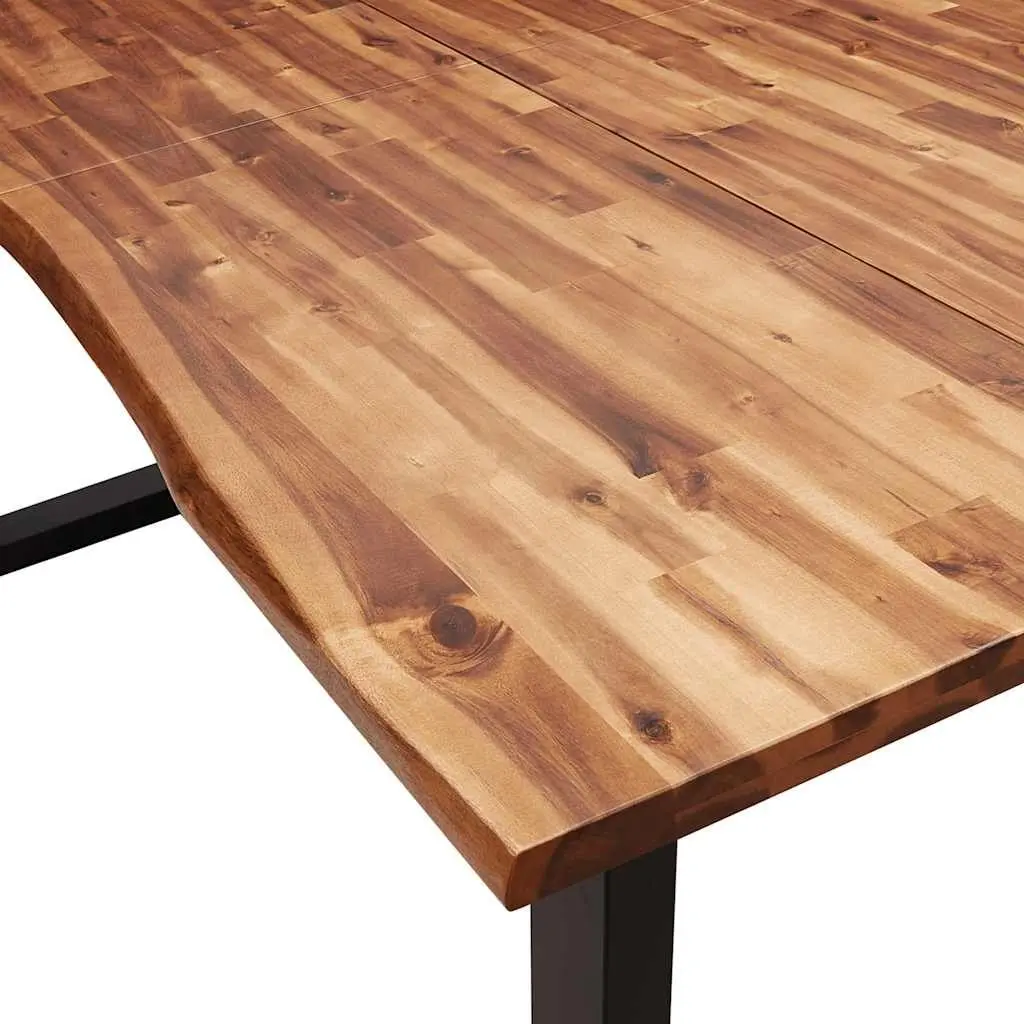 Dining Table 180x90x75 cm Live Edge Solid Wood Acacia Kitchen Room Furniture