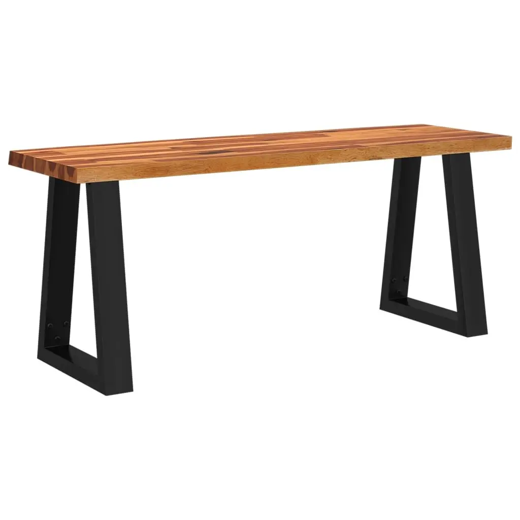 Solid Wood Brown Live Edge Bench 110cm