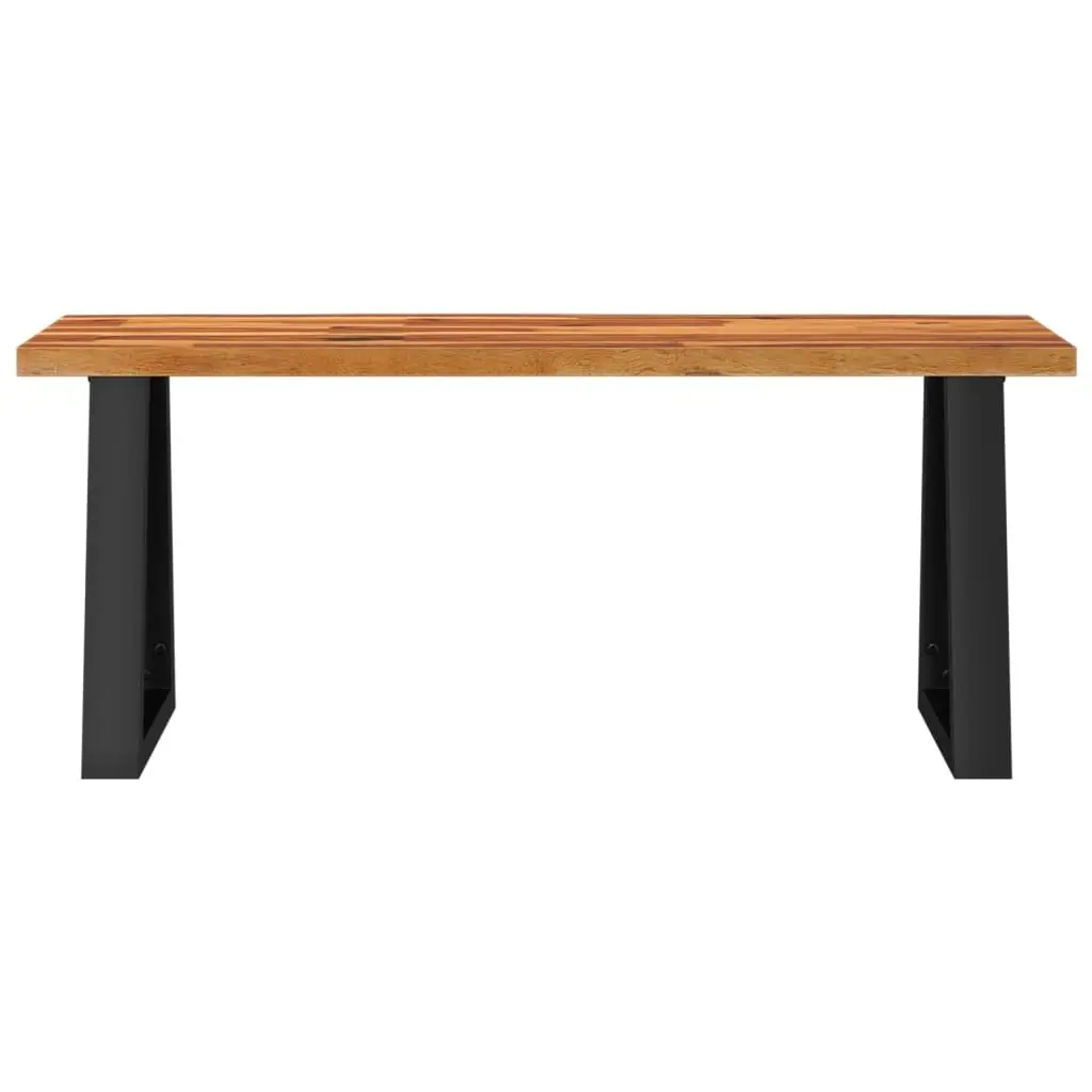Solid Wood Brown Live Edge Bench 110cm