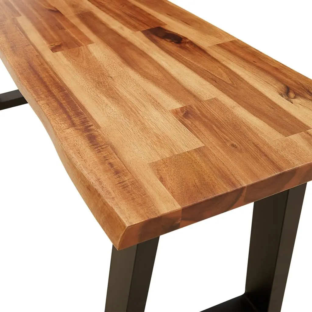 Solid Wood Brown Live Edge Bench 110cm