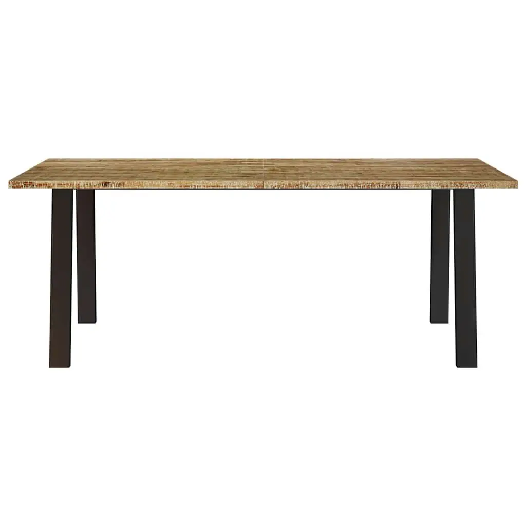 Dining Table 200x90x75 cm Solid Wood Acacia Kitchen Brown Industrial Legs
