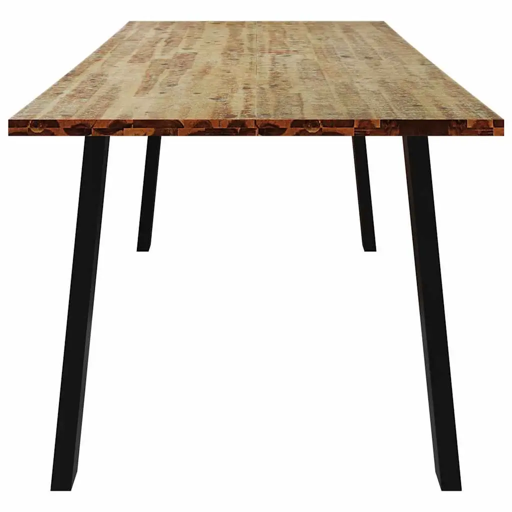 Dining Table 200x90x75 cm Solid Wood Acacia Kitchen Brown Industrial Legs