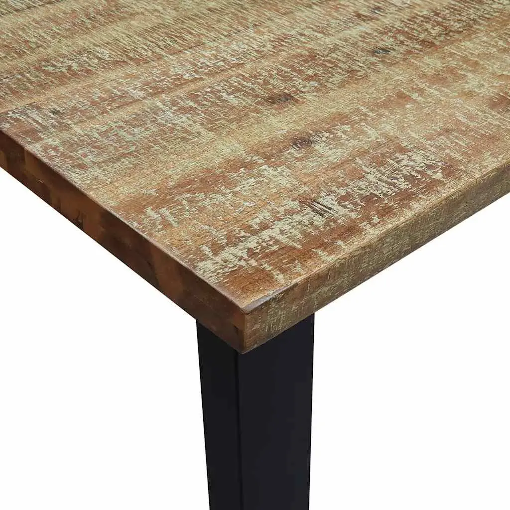 Dining Table 200x90x75 cm Solid Wood Acacia Kitchen Brown Industrial Legs