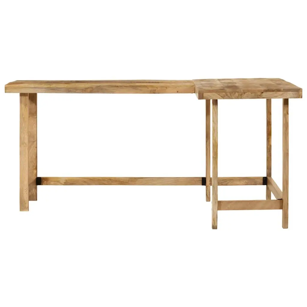 L-Shaped Wooden Desk 165x110x75cm Home Office Study Table Brown