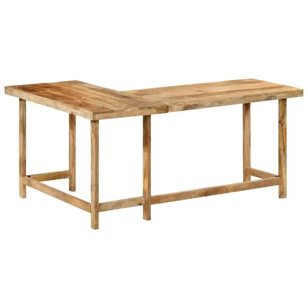 L-Shaped Wooden Desk 165x110x75cm Home Office Study Table Brown
