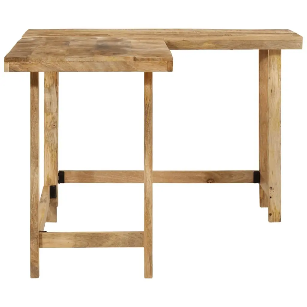 L-Shaped Wooden Desk 165x110x75cm Home Office Study Table Brown