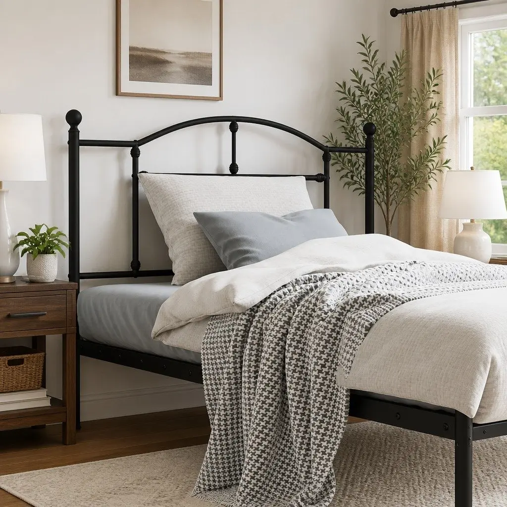 Metal Headboard Black Bedroom Furniture 107cm