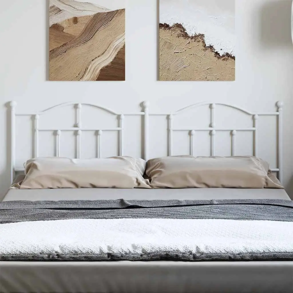 Metal Headboard White 180cm Bedroom Bed Frame Header Support Classic Design