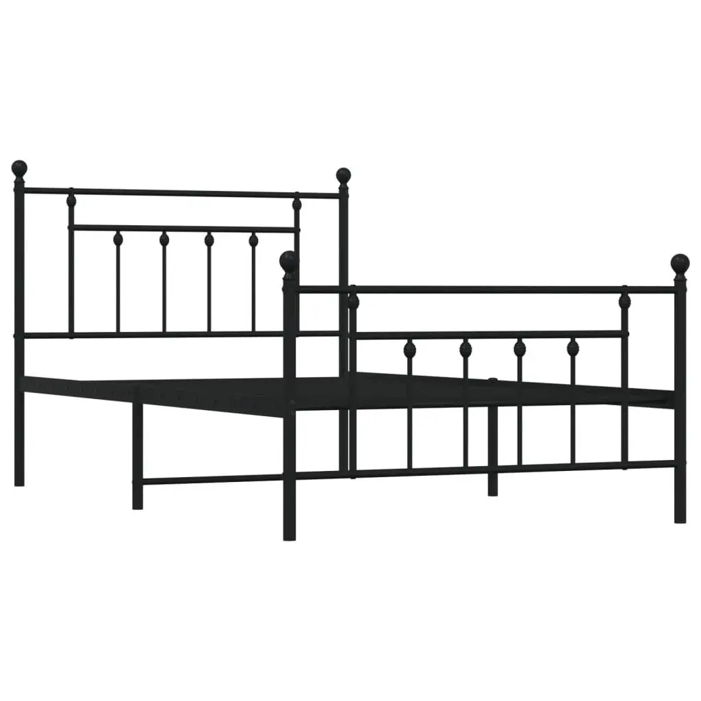 Metal Bed Frame King Single 107x203cm Black Bedroom Furniture Steel Footboard