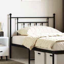 Black Metal Headboard Specifications: 107cm Wide Design
