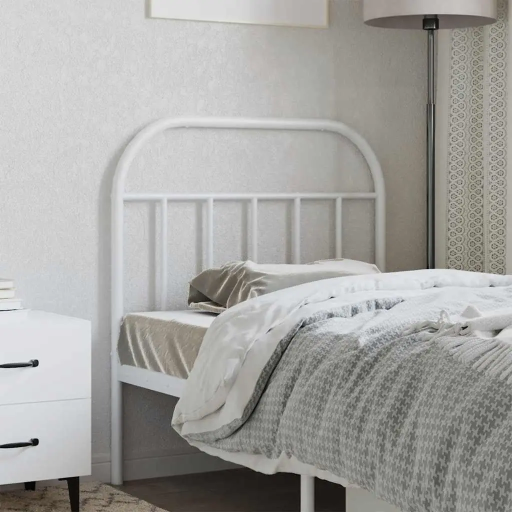 Metal Headboard Bedroom 90 cm White Powder Coated Steel