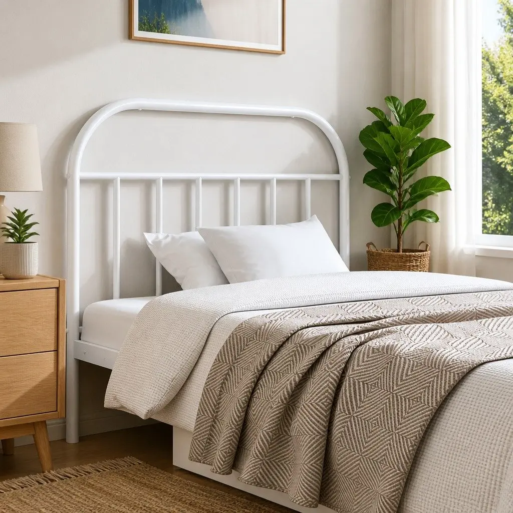 Metal Headboard White Bedroom 107 cm