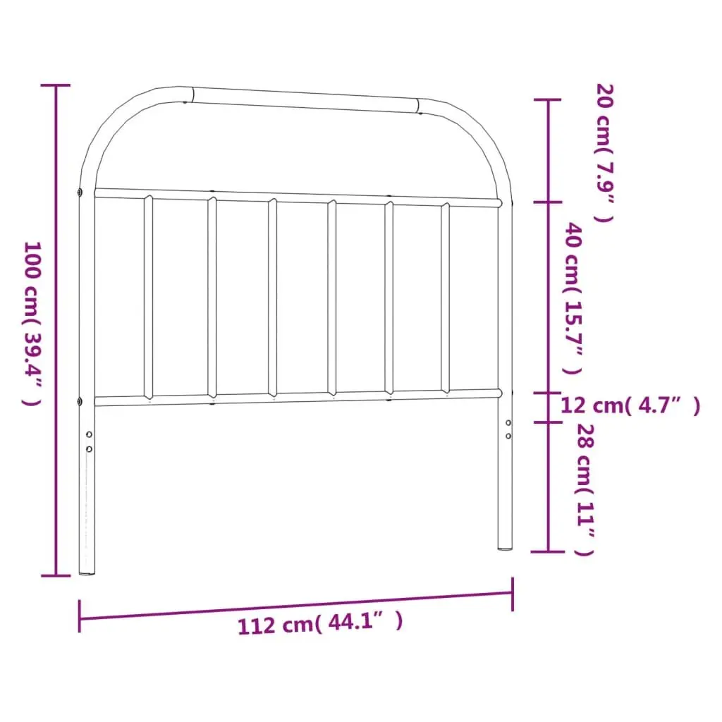 Metal Headboard White Bedroom 107 cm