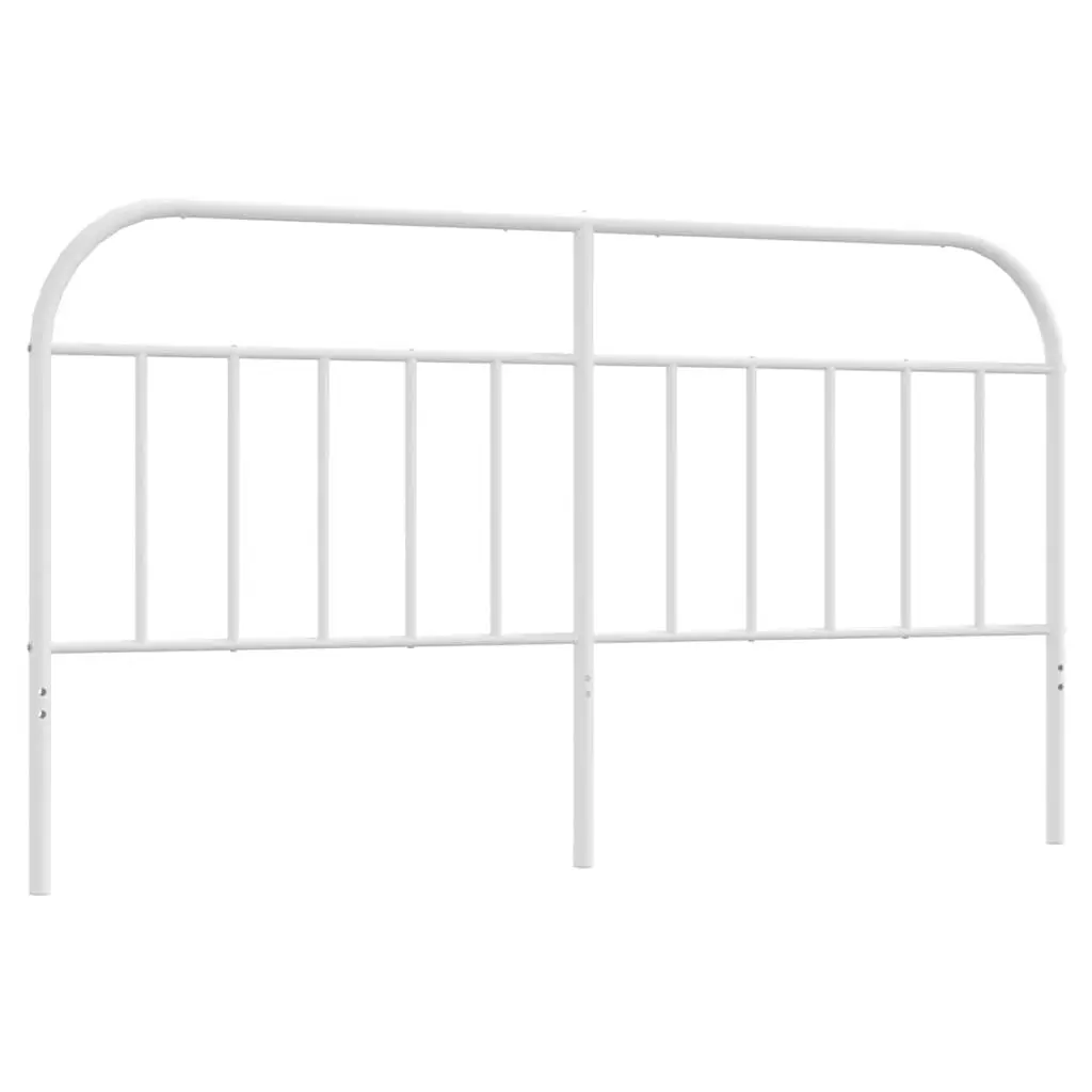 White Metal Headboard 180cm Steel Frame
