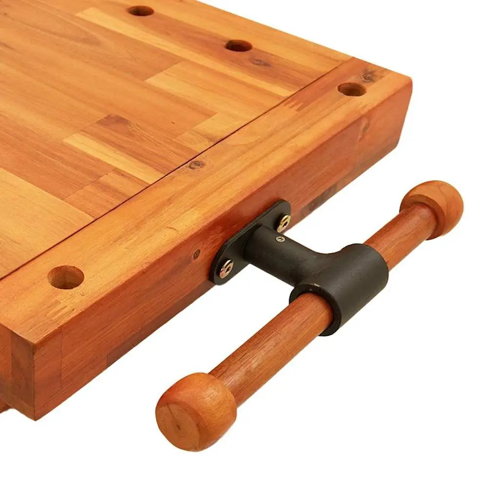 Workbench Tabletop with Vice 52x44x9.5 cm Solid Wood Work Surface Brown