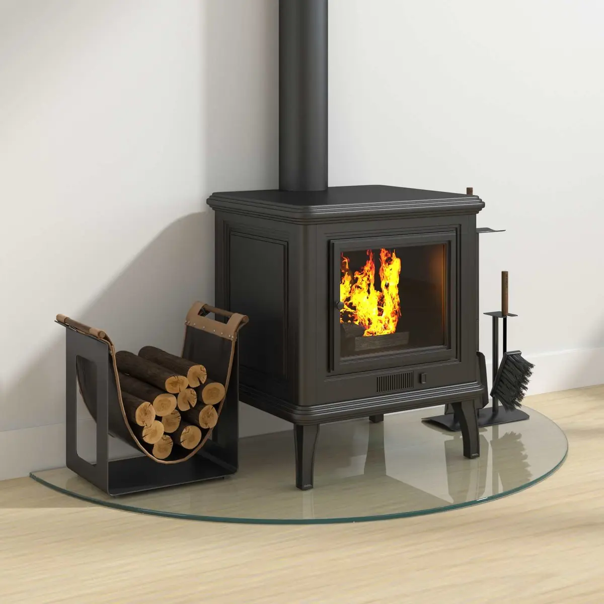 Fireplace Glass Plate Hearth Pad Heat Resistant Tempered Glass Floor Protection