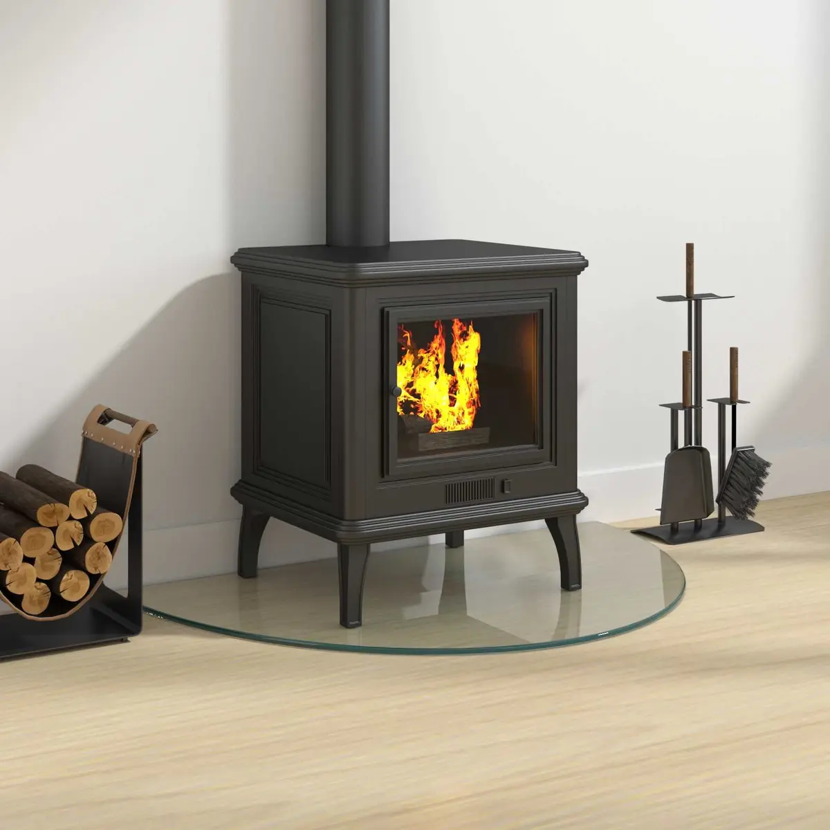 Fireplace Hearth Pad Heat Resistant Tempered Glass Protector 800 x 500 mm