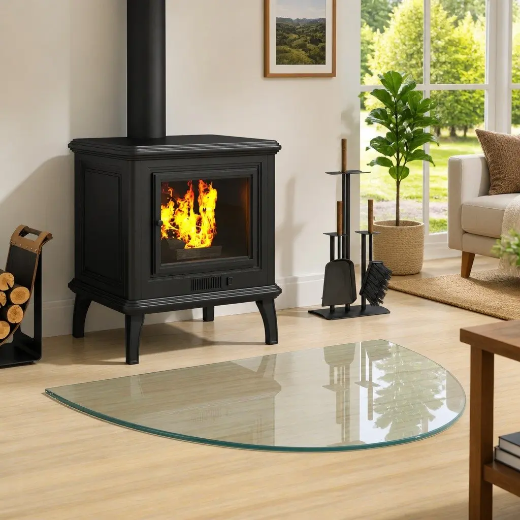Fireplace Glass Hearth Pad 800 x 600 mm
