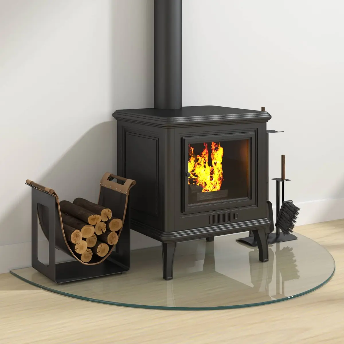 Fireplace Hearth Pad for Home 1000 x 600 mm Transparent Heat Resistant Tempered Glass