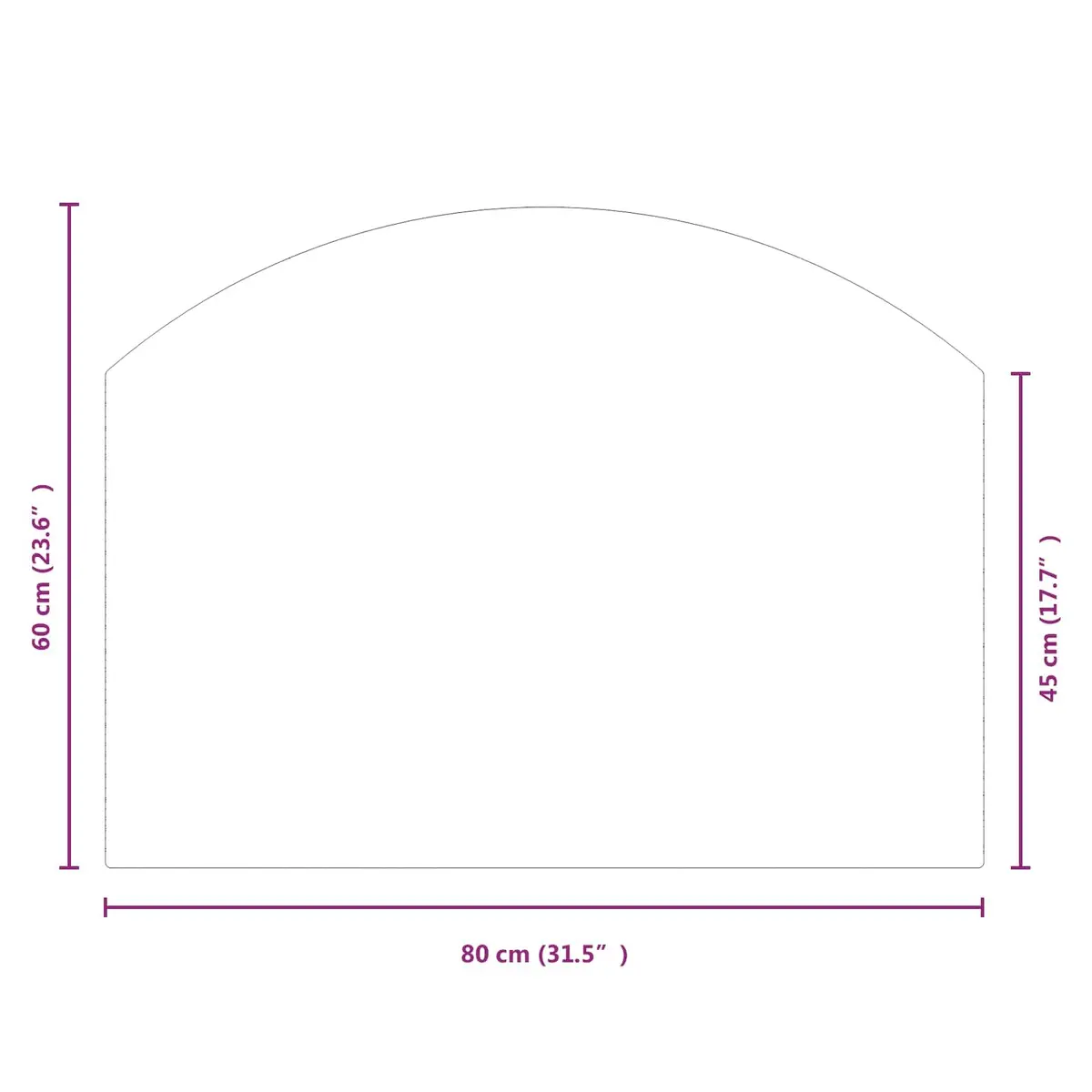 80 x 60 cm Fireplace Glass Protector Plate