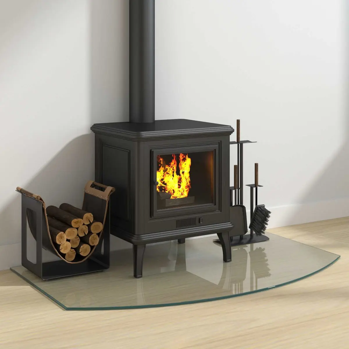 Fireplace Glass Plate Floor Protector 100 x 60 cm Transparent Heat Resistant