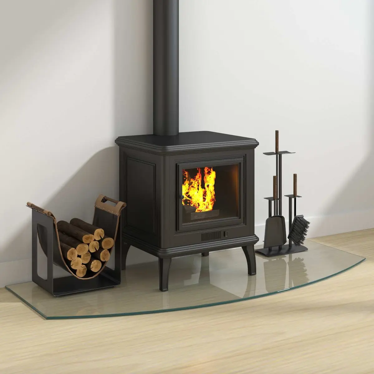 Fireplace Glass Plate Transparent 120 x 50 cm Heat Resistant Floor