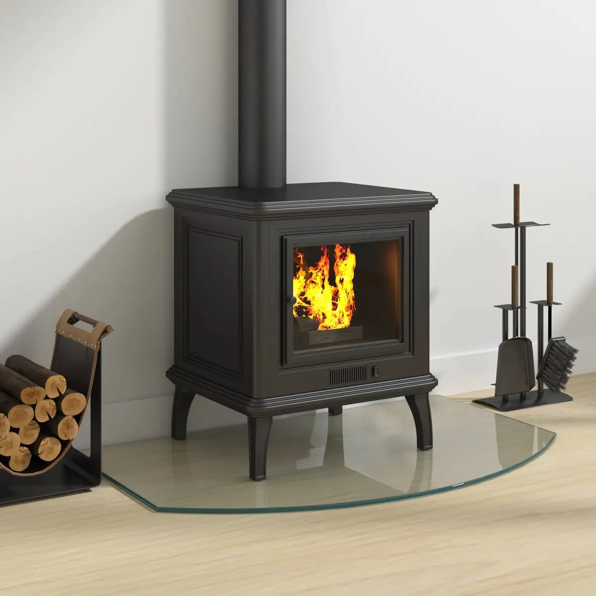 Fireplace Glass Plate Floor Protector Hearth Pad Transparent 80 x 50 cm
